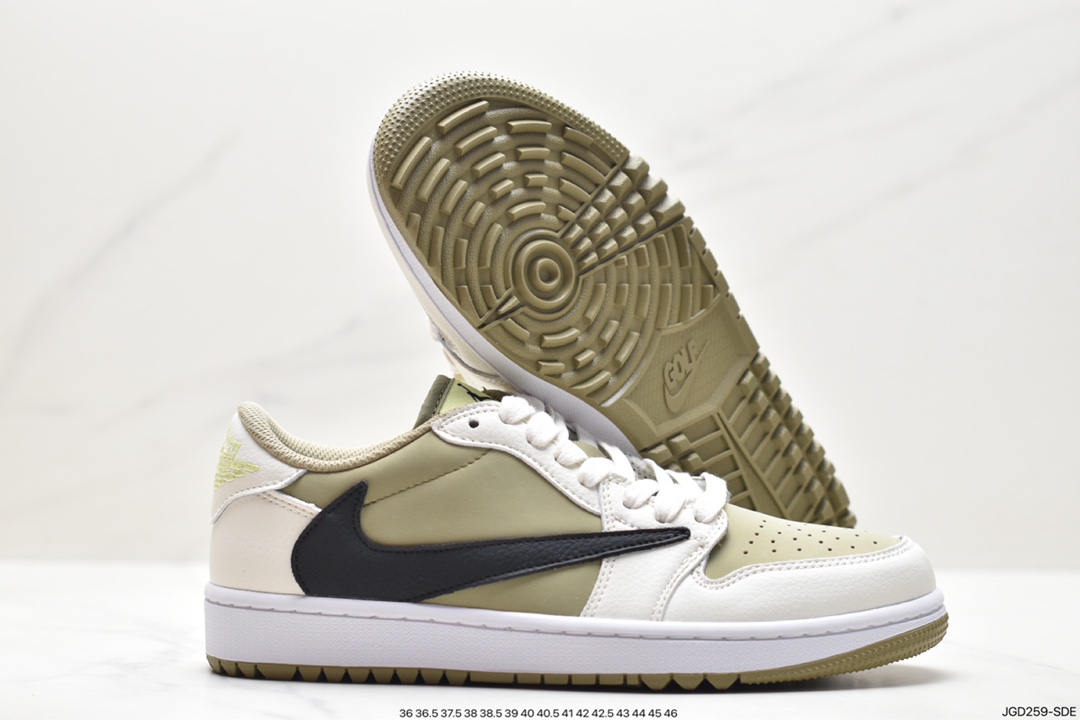 fragment design x Travis Scott x Nike Air Jordan 1 Low OG SP”Black/Green Toe”AJ1乔丹一代篮球鞋 FZ3124-200