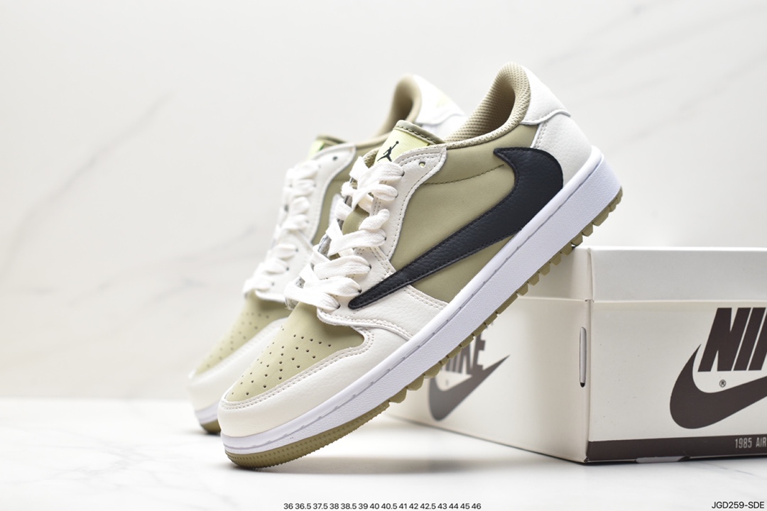 fragment design x Travis Scott x Nike Air Jordan 1 Low OG SP”Black/Green Toe”AJ1乔丹一代篮球鞋 FZ3124-200