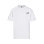 Loewe Clothing T-Shirt Black White Embroidery Unisex Combed Cotton Fashion Short Sleeve