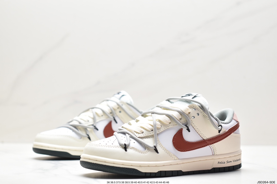 NK SB Dunk Low”Green/Beige“绑绳解构风系列低帮休闲运动滑板板鞋 DD1503-117