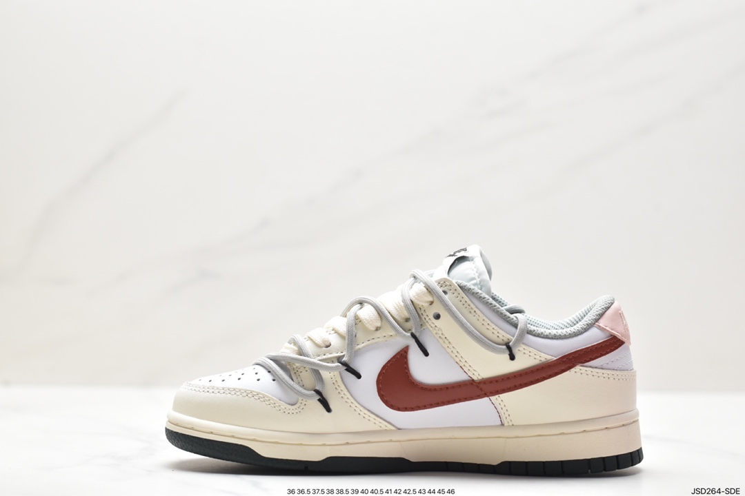 NK SB Dunk Low”Green/Beige“绑绳解构风系列低帮休闲运动滑板板鞋 DD1503-117