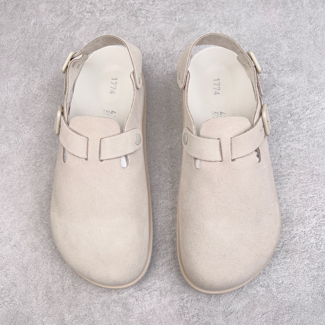 图片[2]-零售💰210 ＃DG纯原福利‼Birkenstock Tokio IK VL 勃肯皮革绒面时尚凉鞋 牛皮绒面革质地柔软 搭配可调节鞋扣提升穿着舒适度 人体工学设计分散脚部压力 保护脚踝 软木乳胶鞋床具有一定的收缩性 长时间穿着后能贴合脚型 EVA鞋底回弹性和抗张性力高 具有良好的防震、缓冲性 四季皆宜 柔软的鞋床采用额外的泡沫缓冲层 提供额外的舒适感和全天支撑 全网独家首发 源于德国的严谨工艺 牛巴戎面 中层松木 EVA 三层组合大底 优质牛皮面料五金扣 出口订单 尺码：35-46 编码：by2936010-运动鞋