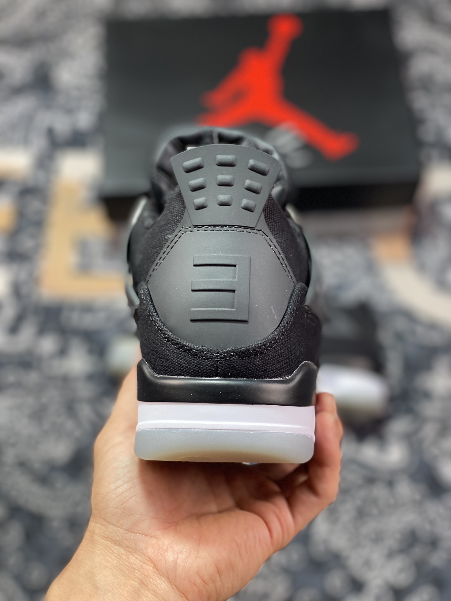 280  Nike Air Jordan 4 Retro”Black/Metallic Silver“AJ4代中帮复古休闲运动文化篮球鞋“联名帆布黑银工装”AJ4-136863