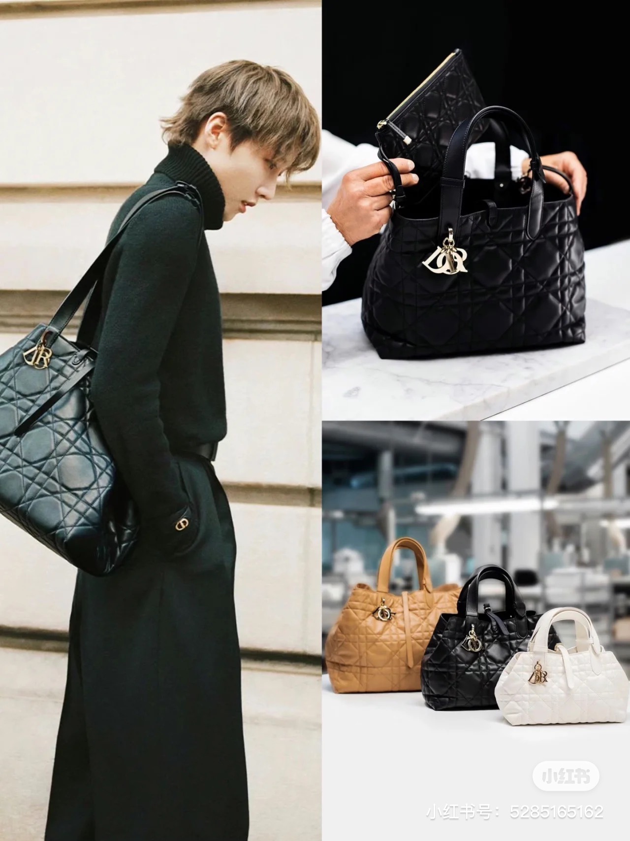 Advanced upper body picture Dior Toujours black cowhide with oversized cannage pattern and topstitching, so beautiful