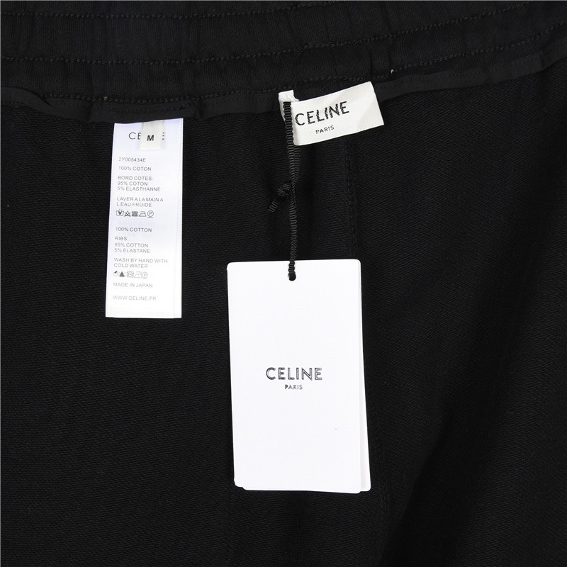 Celine/赛琳 经典侧边织带短裤 复古潮流织带点缀松紧腰休闲五分裤