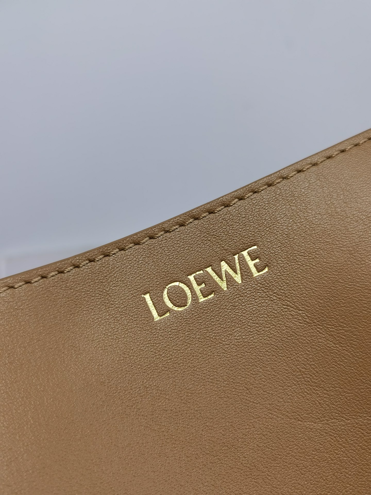 Loewe Puzzle Fold Small Tote Bag in Shiny Calfskin Leather, Tan 6 i1691048322 8891 5