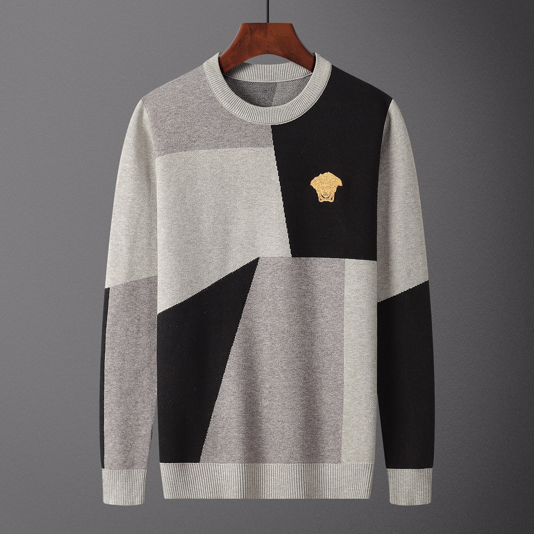 VER•SACE, suéter, número de modelo M2183#, tallas: M-XXXL, tela: modal, anti-pilling, color: gris
