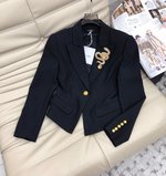 Balmain Clothing Coats & Jackets Black Gold Hardware Fall/Winter Collection Long Sleeve