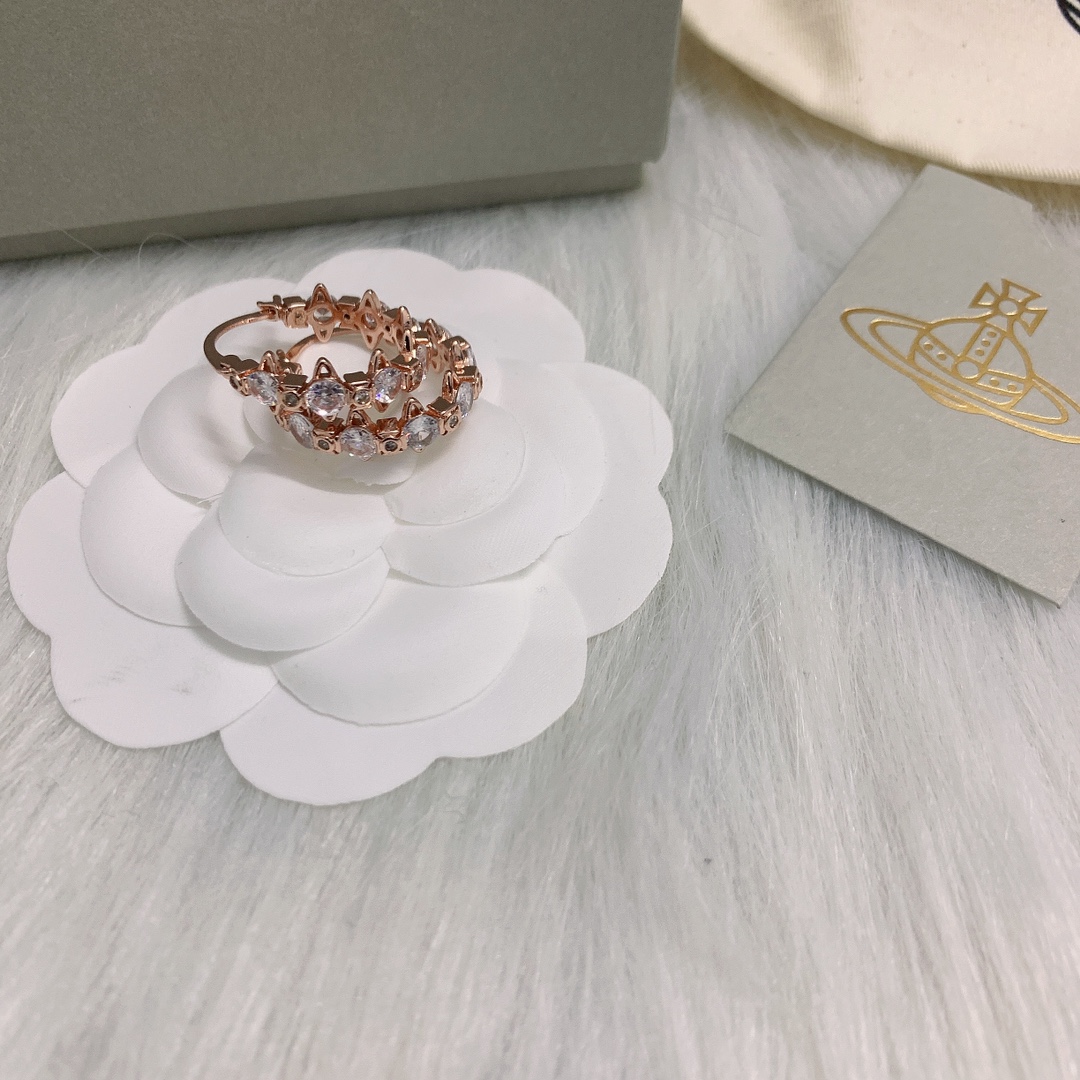 Vivienne Westwood 西太后多土星相连耳环，白金，黄金，玫瑰金三个色