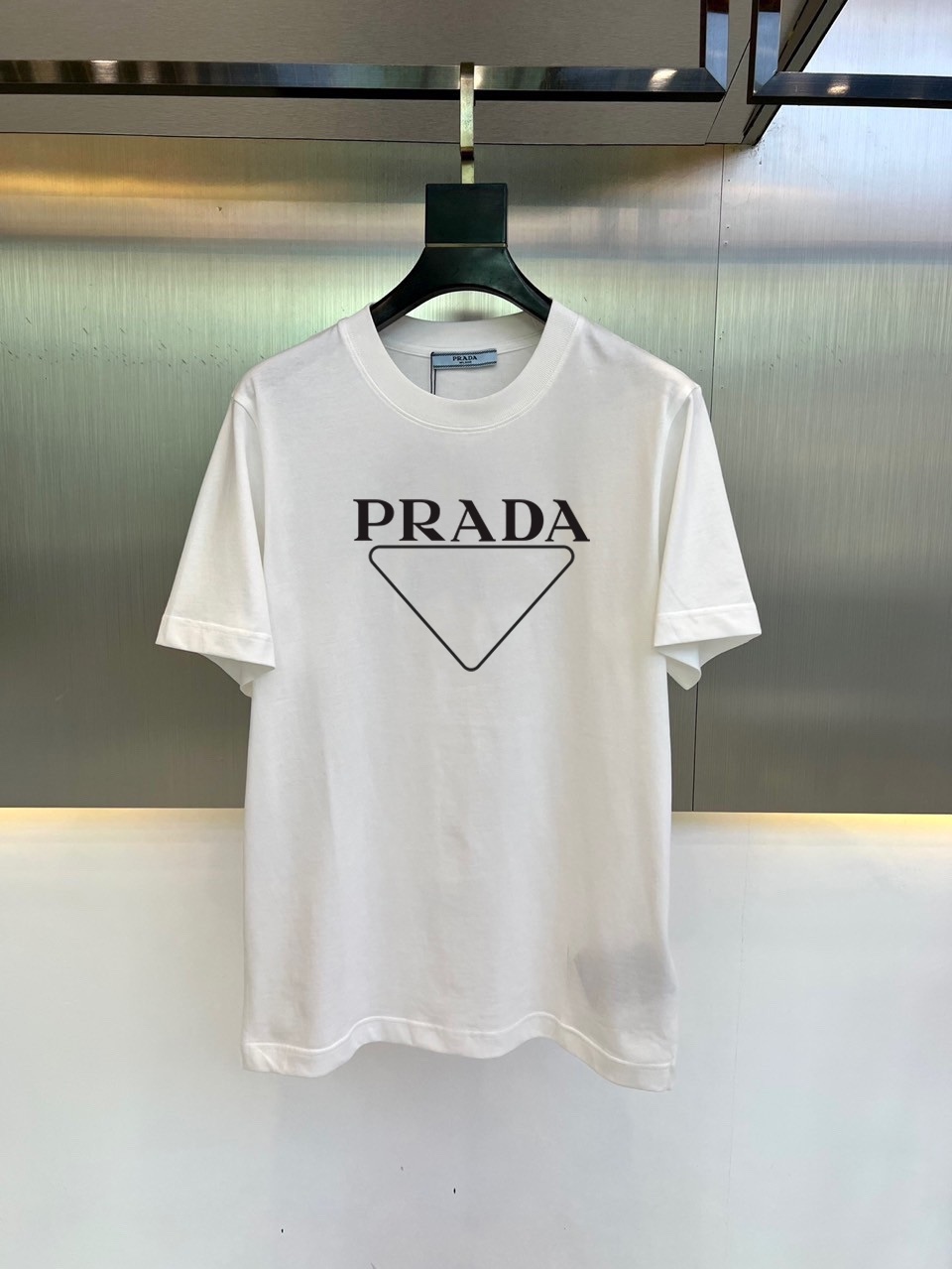 Prada Kleding T-Shirt Beste AAA+
 Zwart Wit Lente/Zomercollectie Fashion Korte mouw