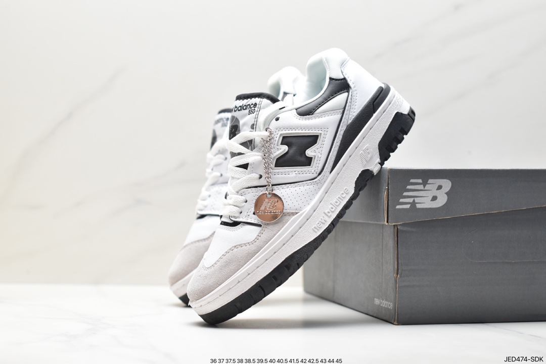 New Balance 55 series white, yellow and green New Balance leather neutral casual running shoes BB550PL