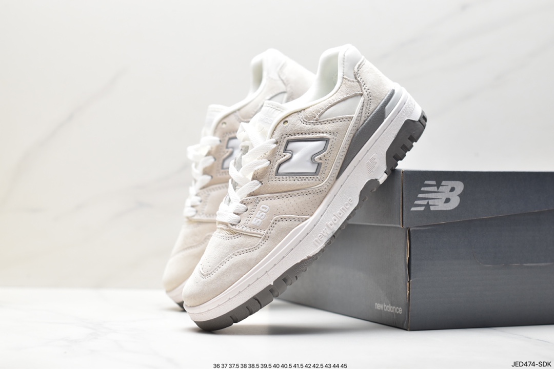 New Balance 55 series white, yellow and green New Balance leather neutral casual running shoes BB550PL