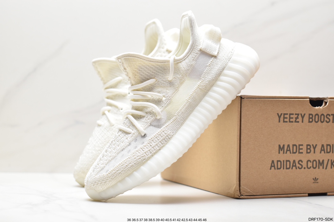 Kanye West x Adidas Yeezy Boost 350 V2 ”Light” Cotton White Running Shoes GW3775