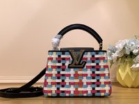 Louis Vuitton LV Capucines Bags Handbags Weave Canvas Fashion Mini M22270
