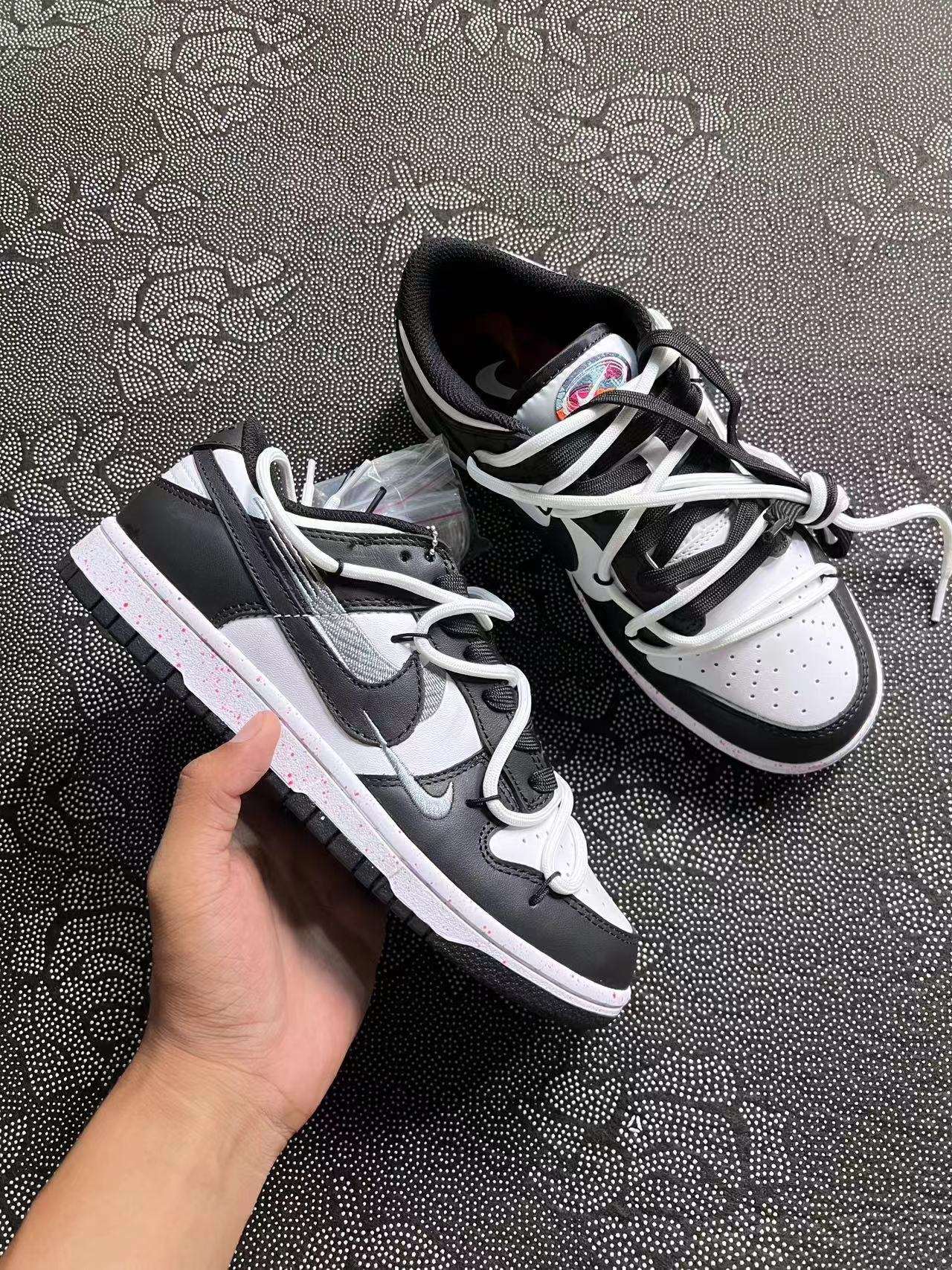 ? 正品定制 Dunk Low 解构 高街 波涛三勾 熊猫配色?