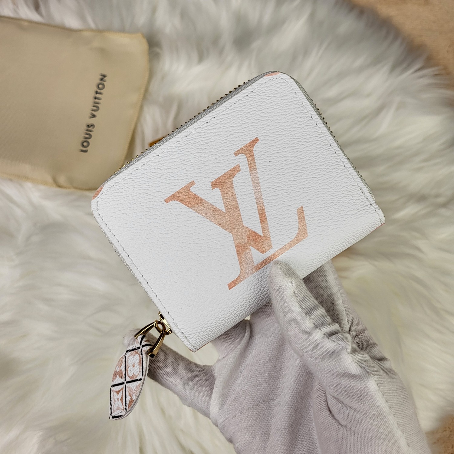 Resort Collection Zip Coin Purse - Close-up of Monogram