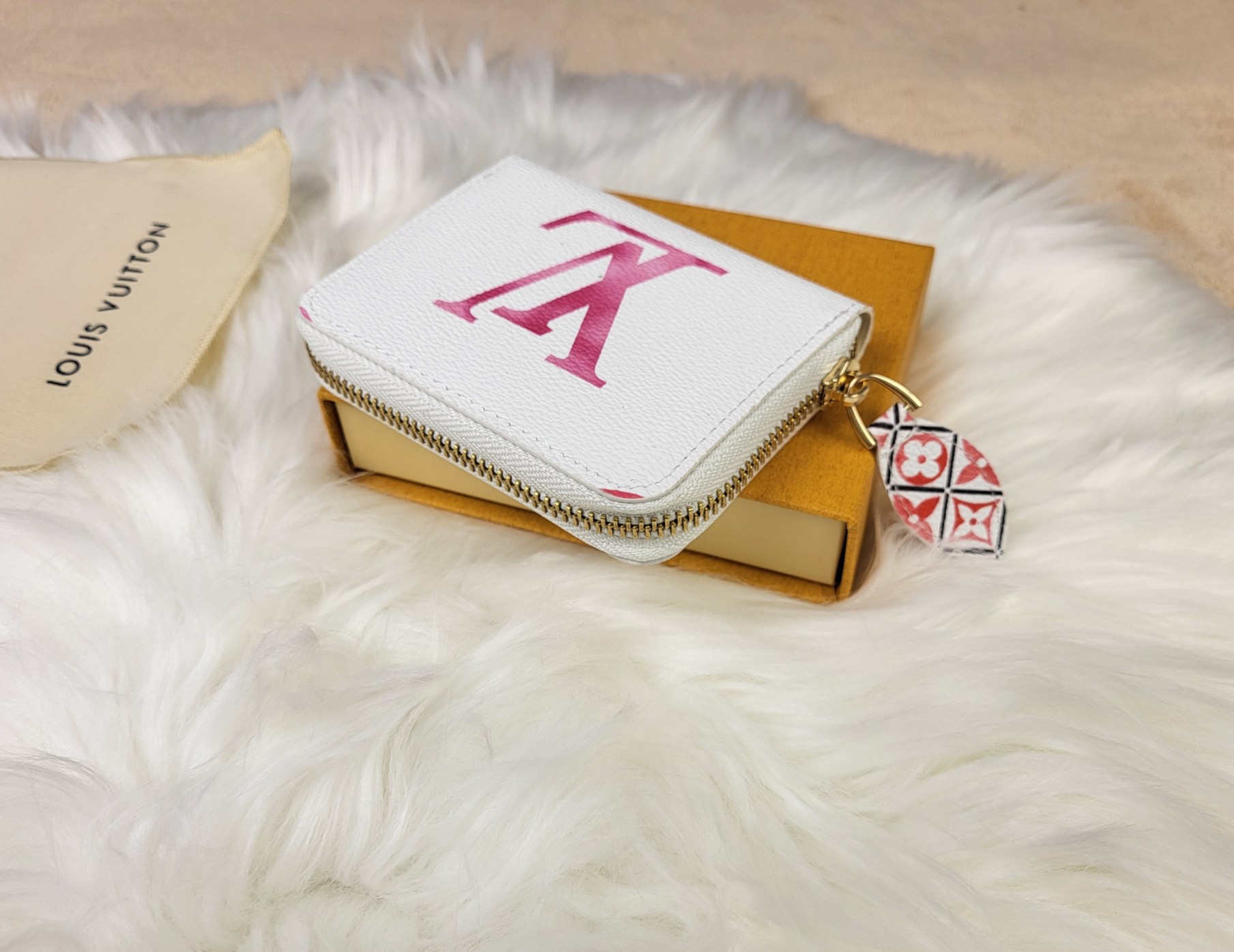 Resort Collection Zip Coin Purse - Close-up of Monogram