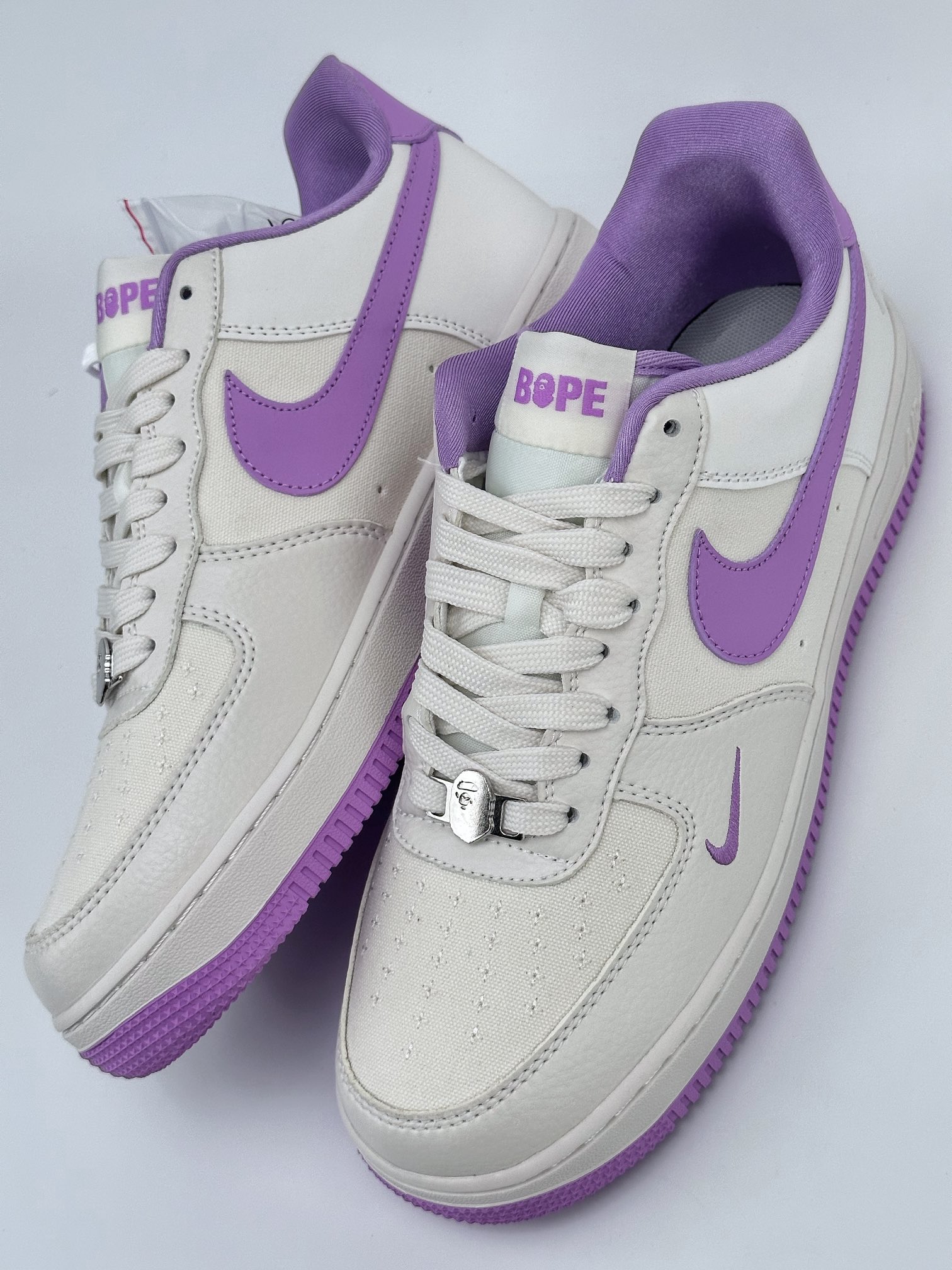 240 Nike Air Force 1 Low 07 BAPE拼接白紫 BS9055-752