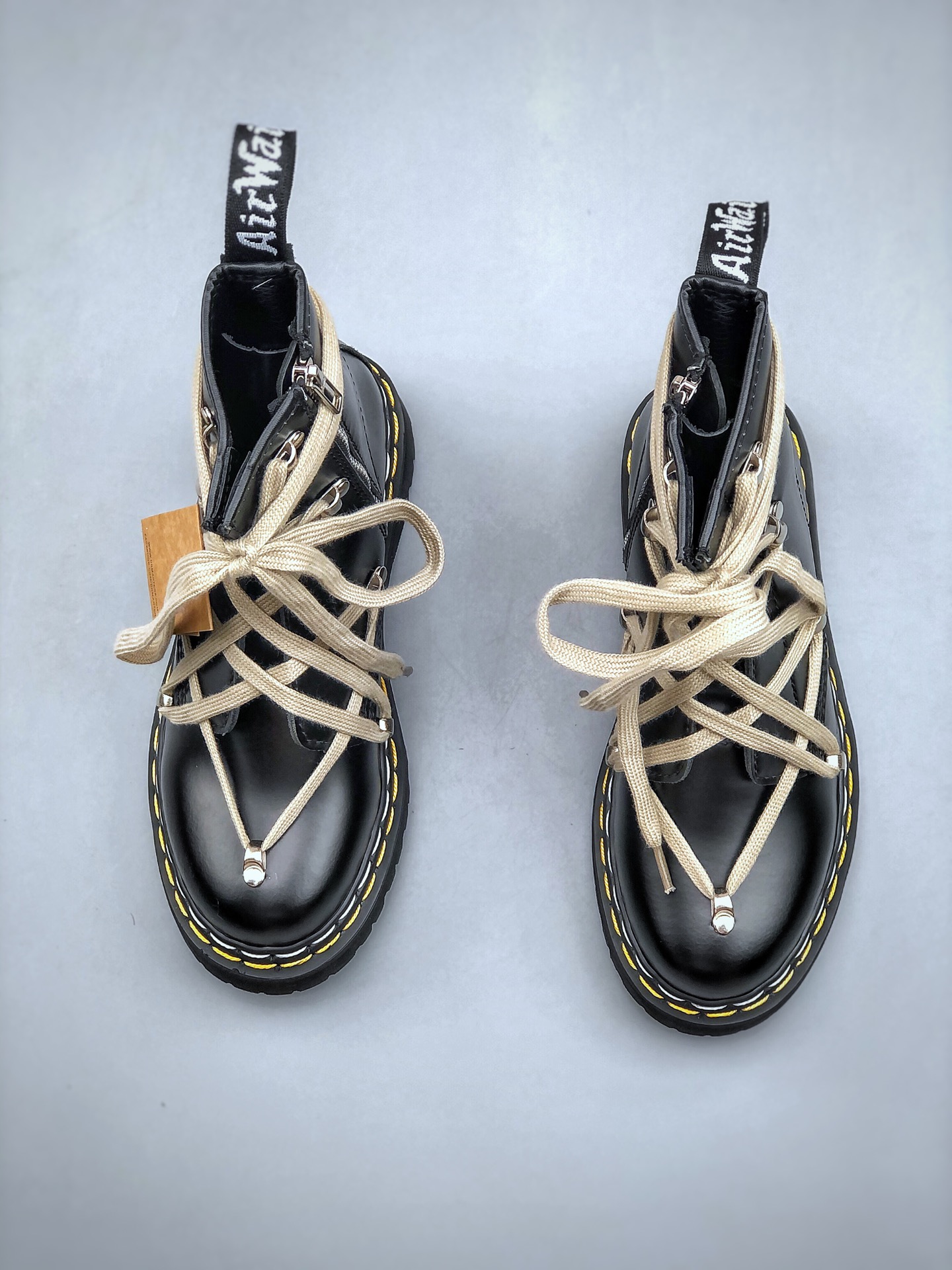 380 Dr. Martens Penton Bex Double Stitch 彭顿系列马丁乐福鞋“皮革黑黄铁牌”27876001