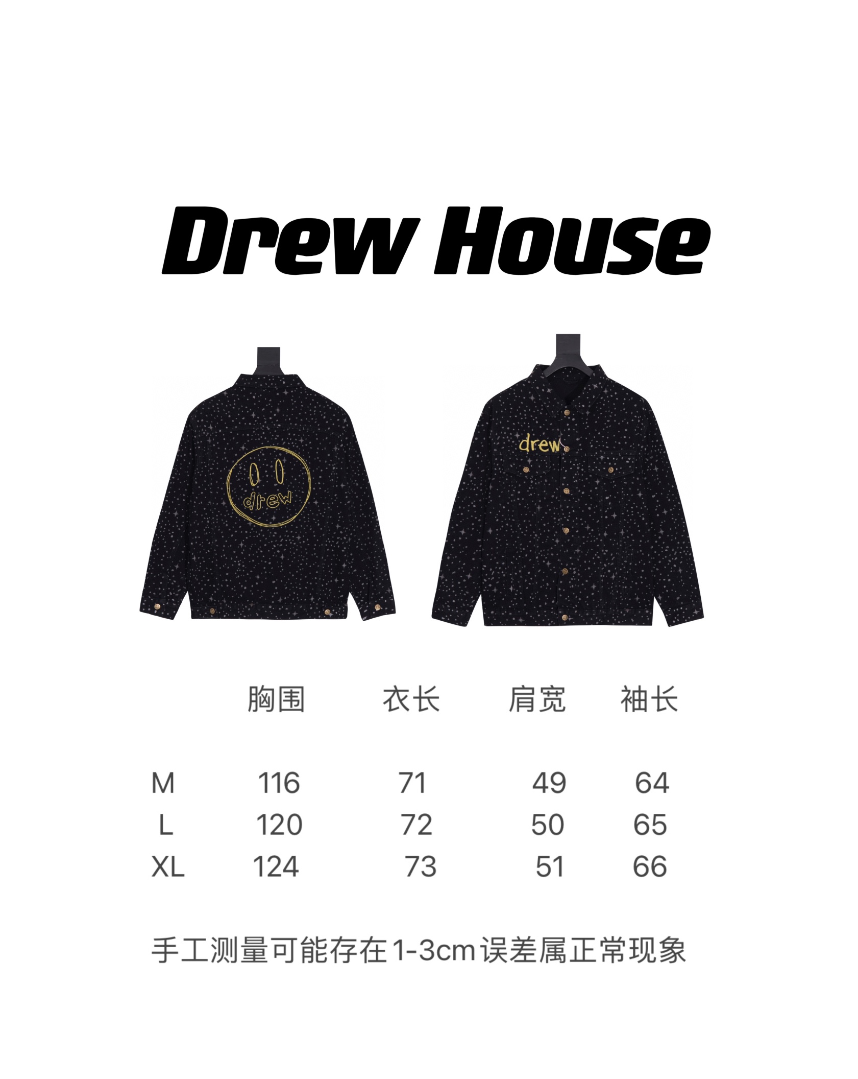 SHUI [high end] “Drew House Justin Bieber” Guidance price:**** Color: Black Size: M L XL Detailed Ruler 9 - 图片 9