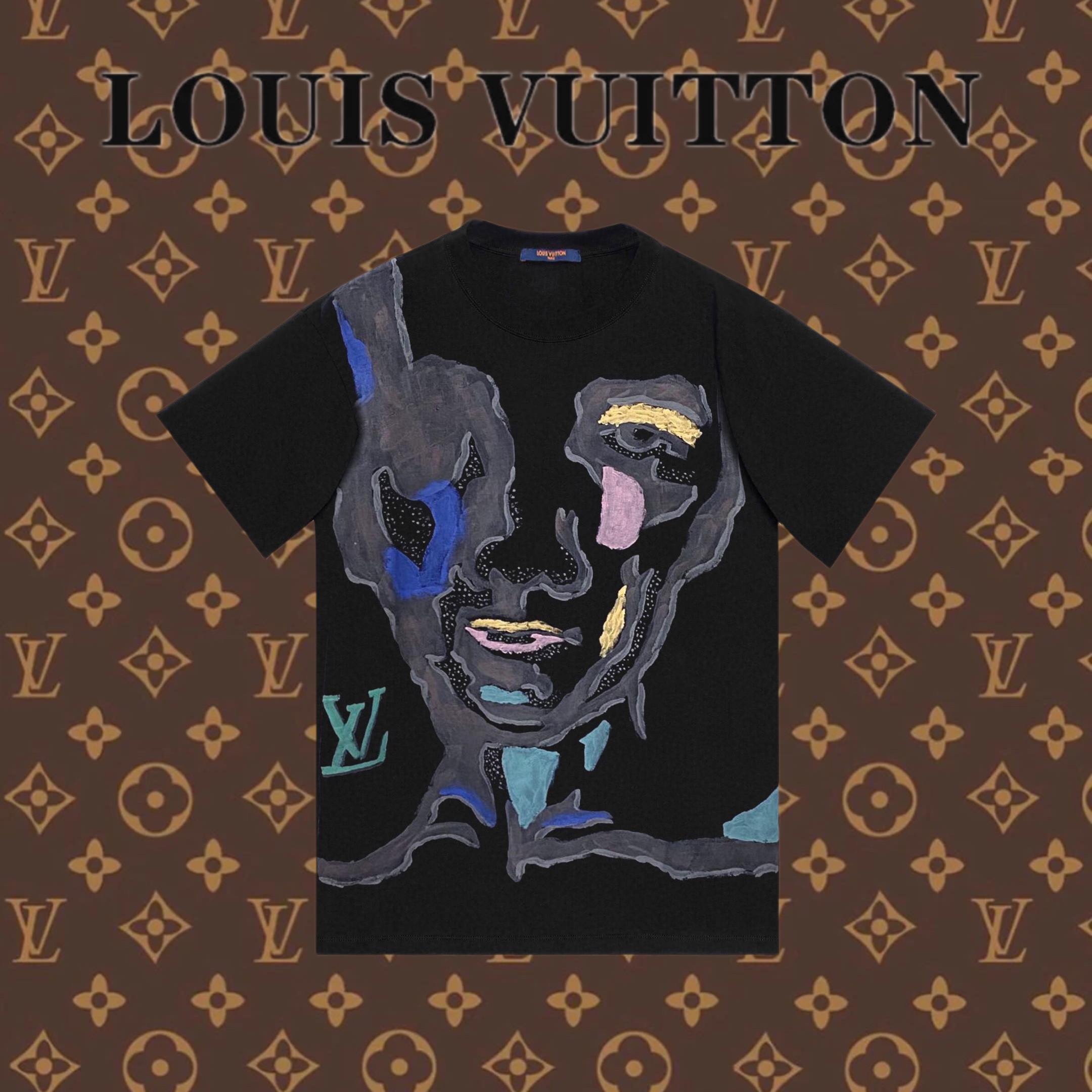 Louis Vuitton Abbigliamento T-Shirt Stampa Unisex Cotone pettinato Maniche corte