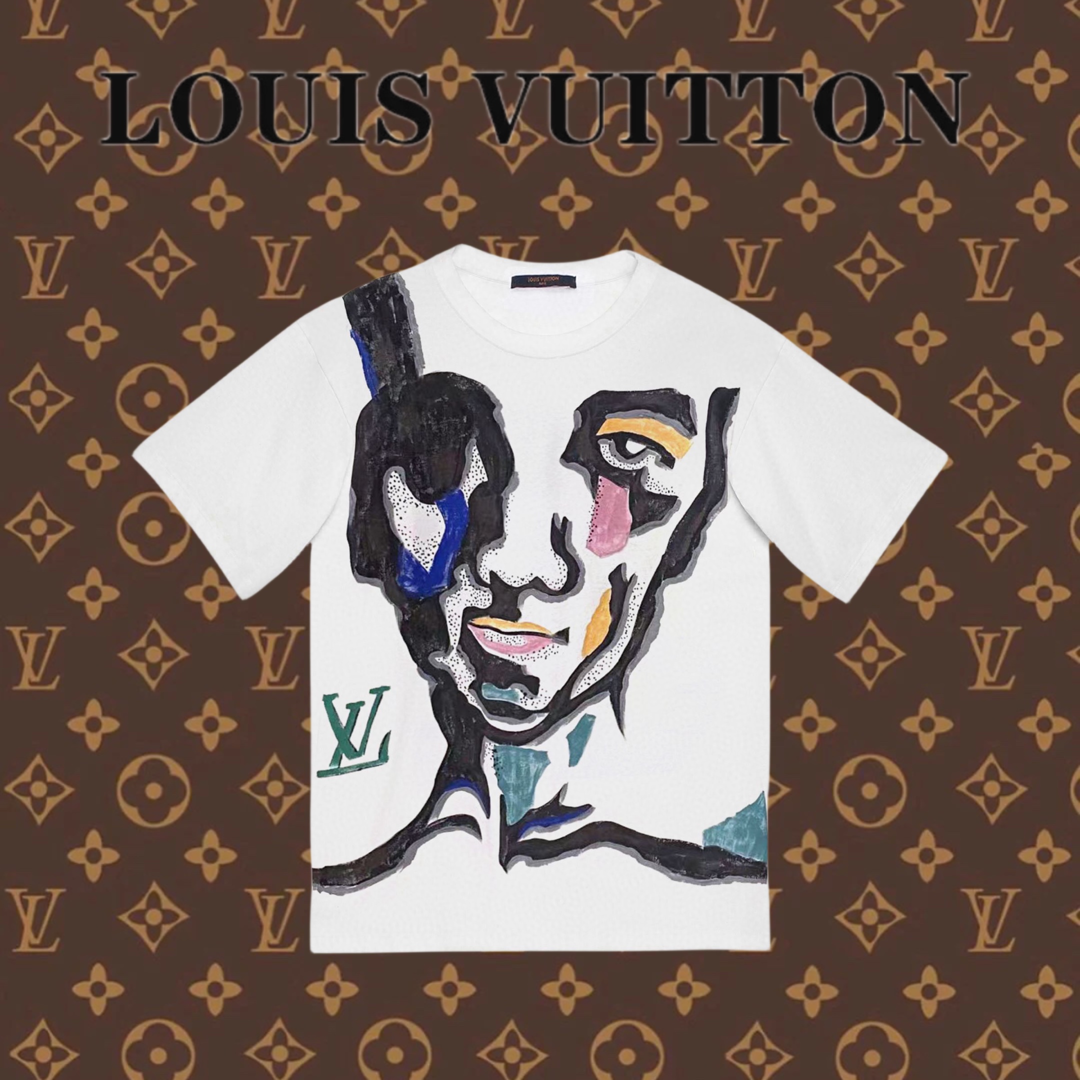 Louis Vuitton Abbigliamento T-Shirt Stampa Unisex Cotone pettinato Maniche corte