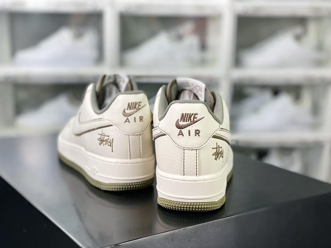 Air Force 1′07 Low”Milk White/Brown” Air Force One Sneakers “Leather Beige Olive Brown Reflective Stussy” UN1635-777