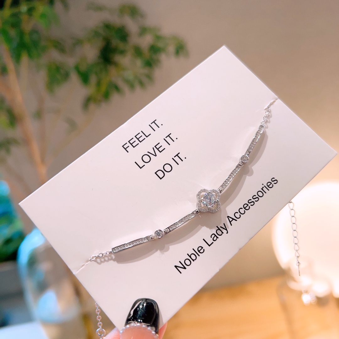 S925 Sterling Silver Moissanite Bracelet Light Luxury Engagement Gold