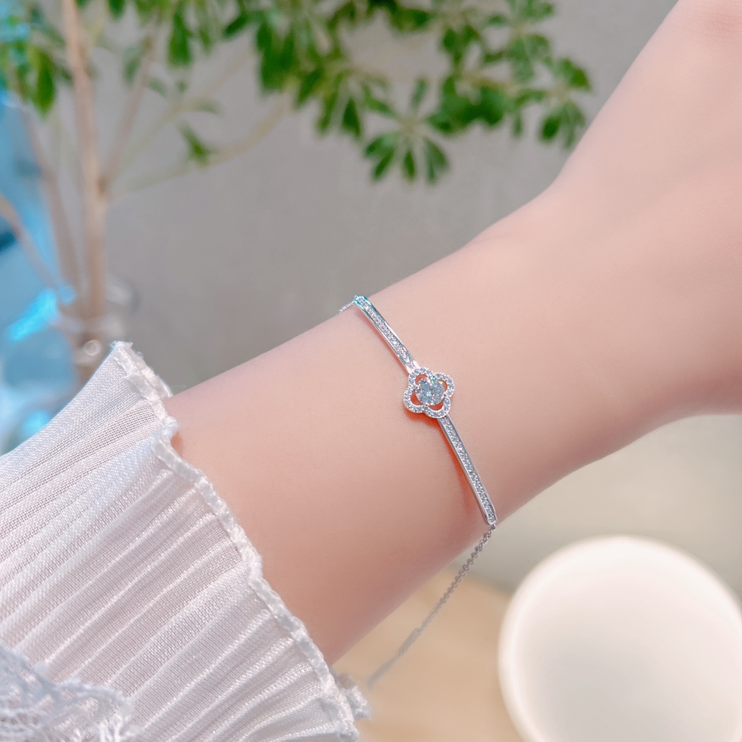 Nickel Free Silver Moissanite Bracelet Korean Style Workplace Gold