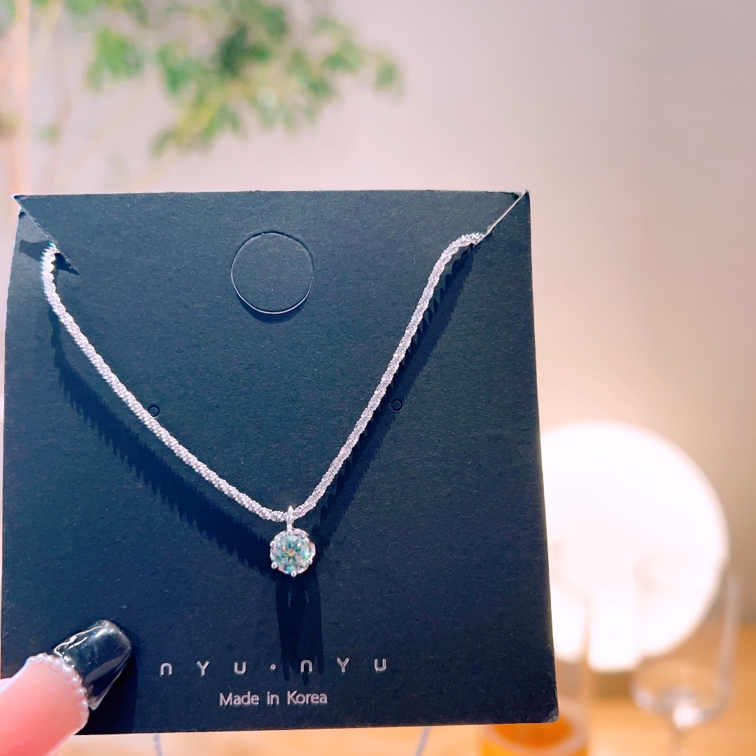 925 Silber Moissanit Kette Verspielt Heiratsantrag Gold