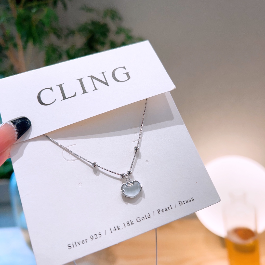 ガーリーニッケル無添加銀ネックレスシルバー ギフト