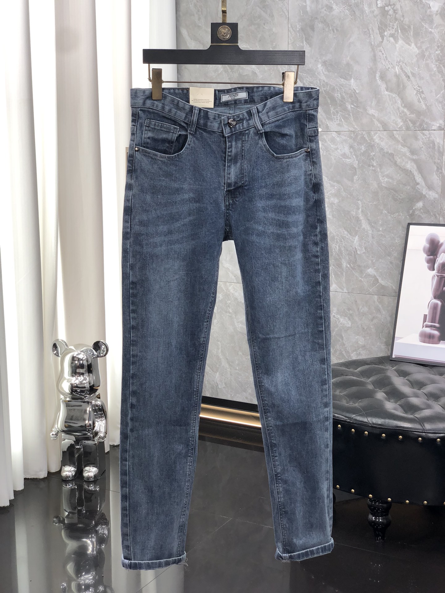 Fendi Clothing Jeans Men Denim Genuine Leather Fall Collection Fashion
