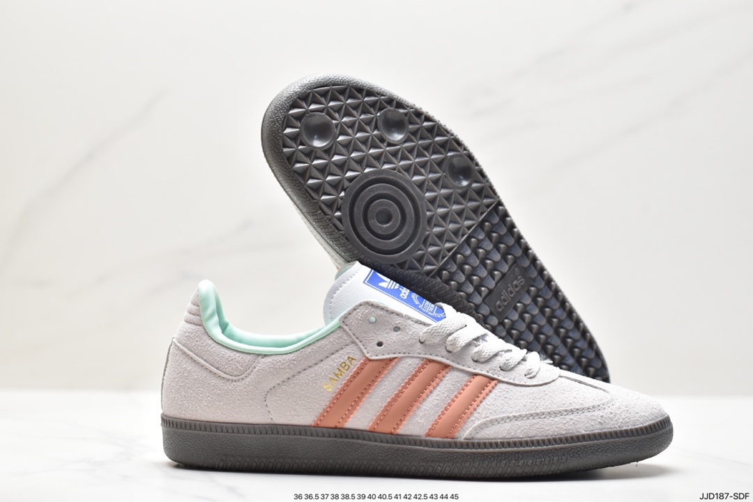 Adidas Originals Samba Vegan OG ”SPD” Samba Sneakers ”Silver Mist Princess Lace Caramel Sole” GV8358