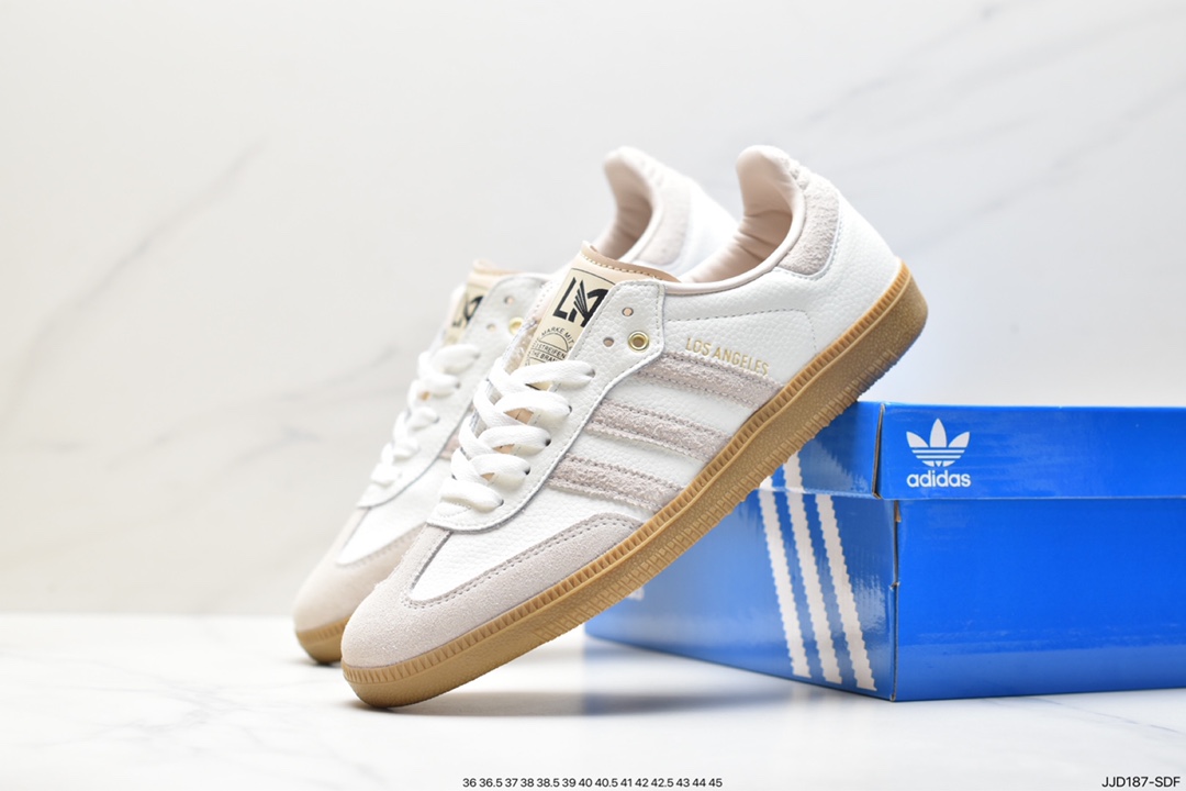 Adidas Originals Samba Vegan OG ”SPD” Samba Sneakers ”Silver Mist Princess Lace Caramel Sole” GV8358