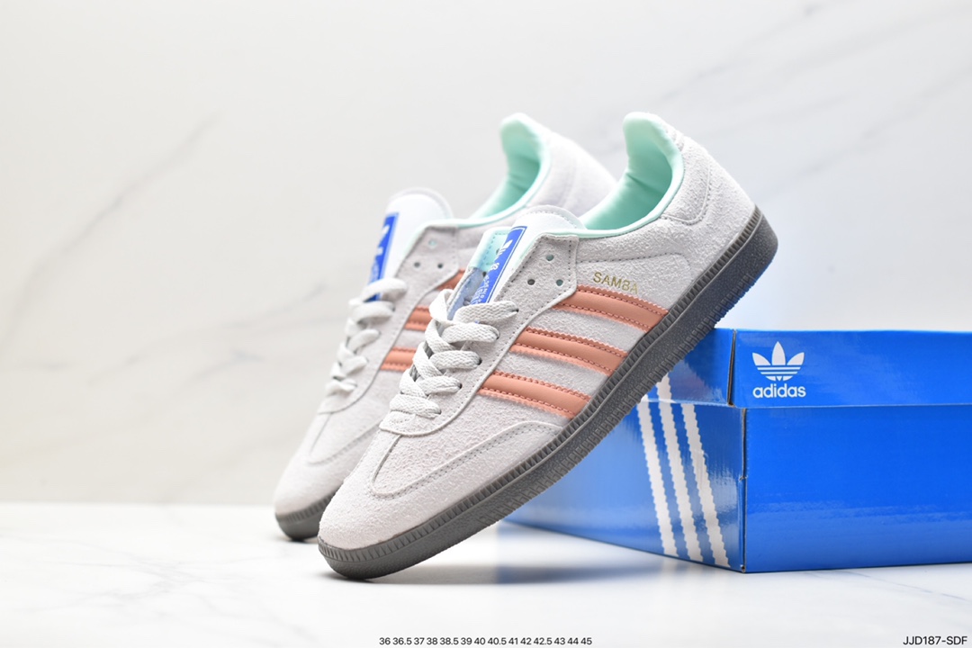 Adidas Originals Samba Vegan OG ”SPD” Samba Sneakers ”Silver Mist Princess Lace Caramel Sole” GV8358