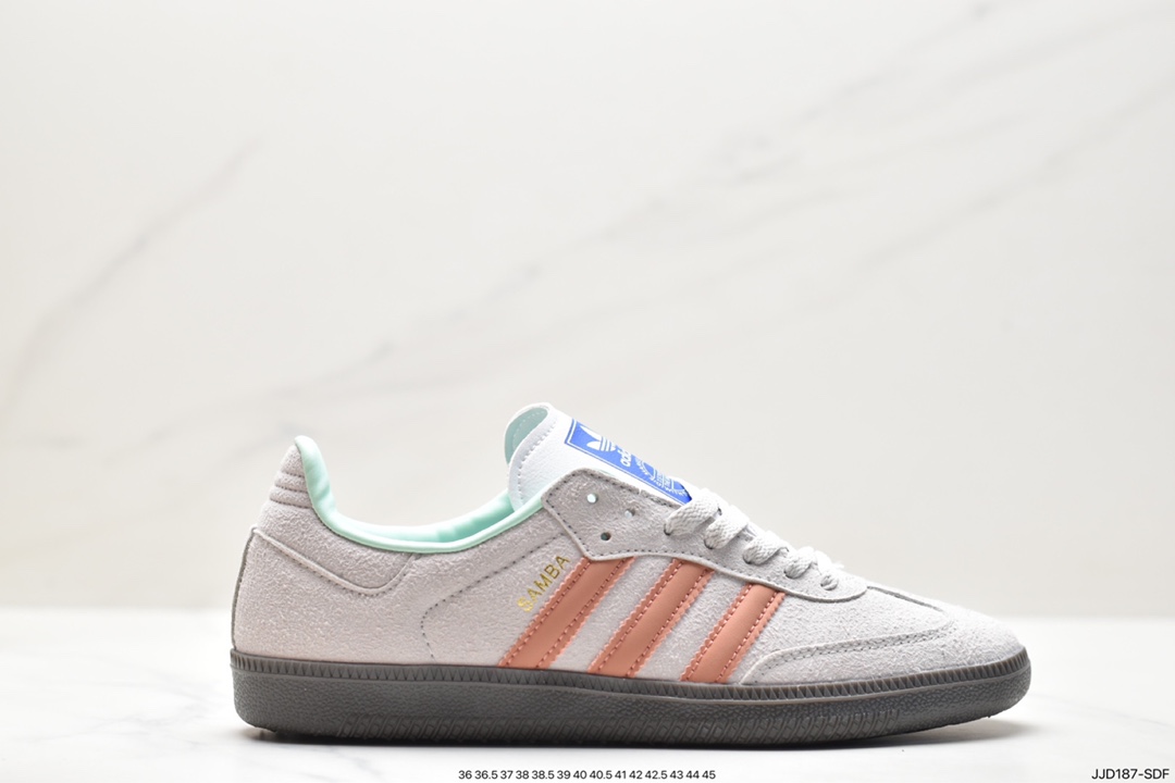 Adidas Originals Samba Vegan OG ”SPD” Samba Sneakers ”Silver Mist Princess Lace Caramel Sole” GV8358