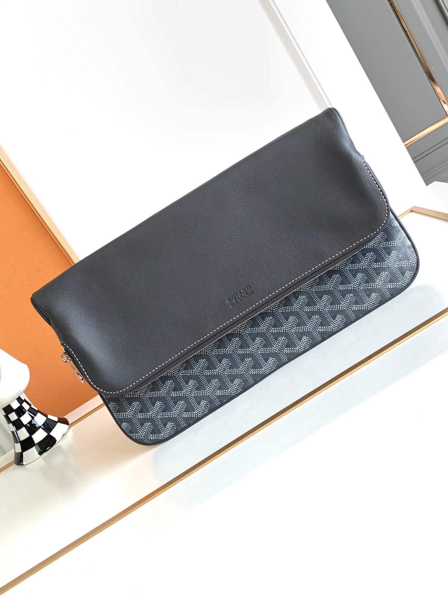 Goyard SAINTE-MARIE 手拿包 双面翻盖 GOYARDINE帆布 CHEVROCHES小牛皮