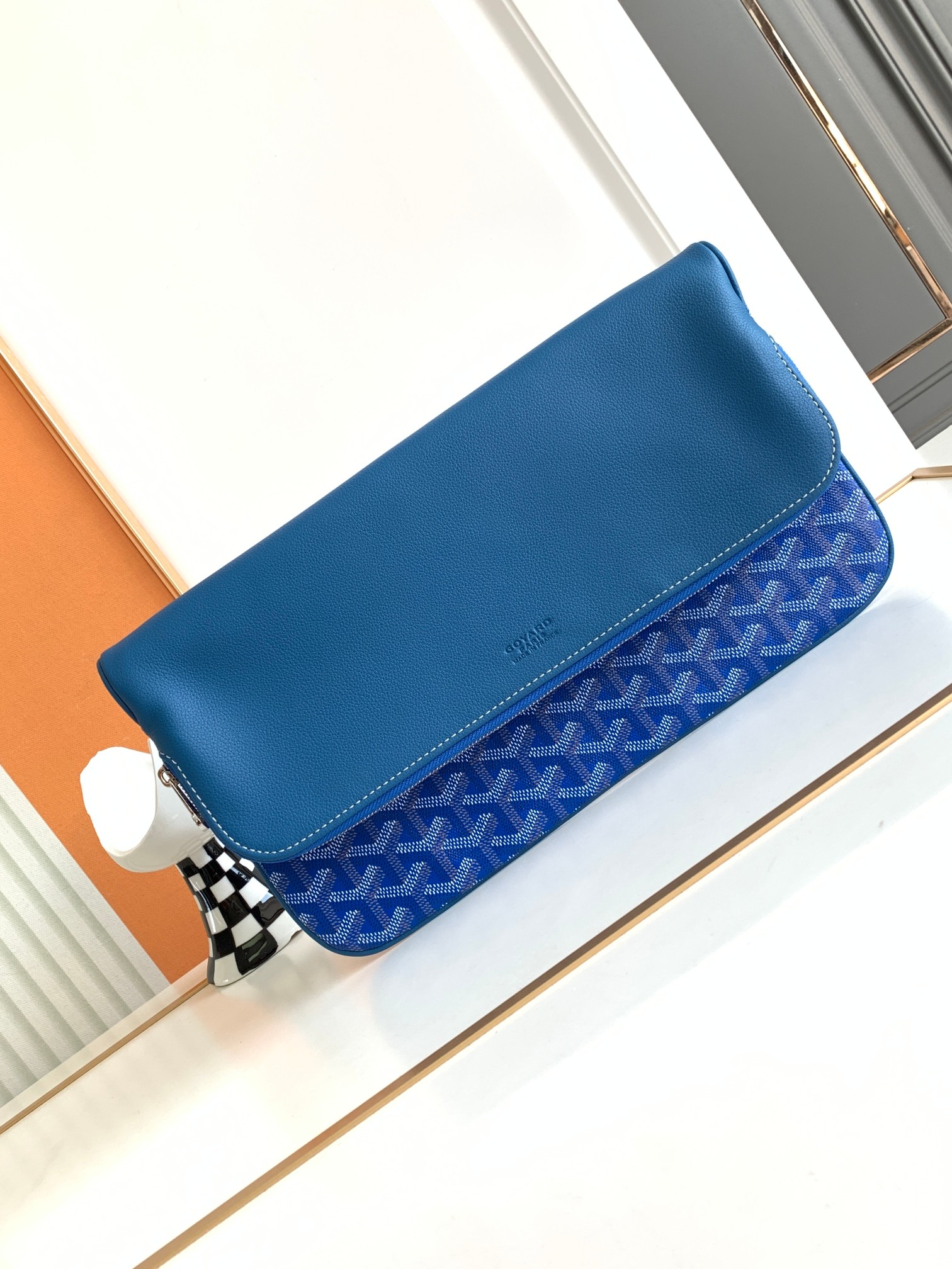 Goyard SAINTE-MARIE 手拿包 双面翻盖 拉链夹层 GOYARDINE帆布 CHEVROCHES小牛皮