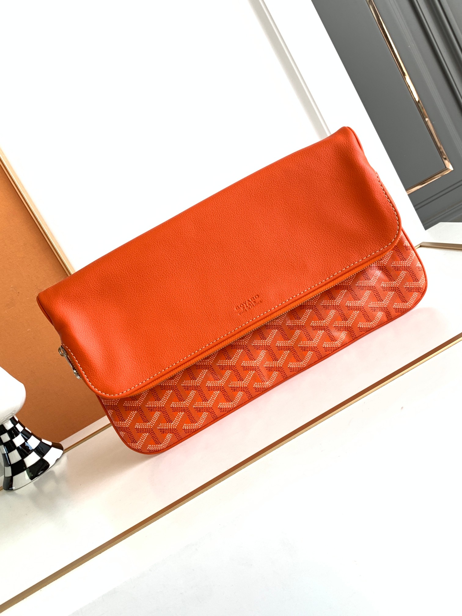 Goyard SAINTE-MARIE 手拿包 双面翻盖 GOYARDINE帆布 CHEVROCHES小牛皮