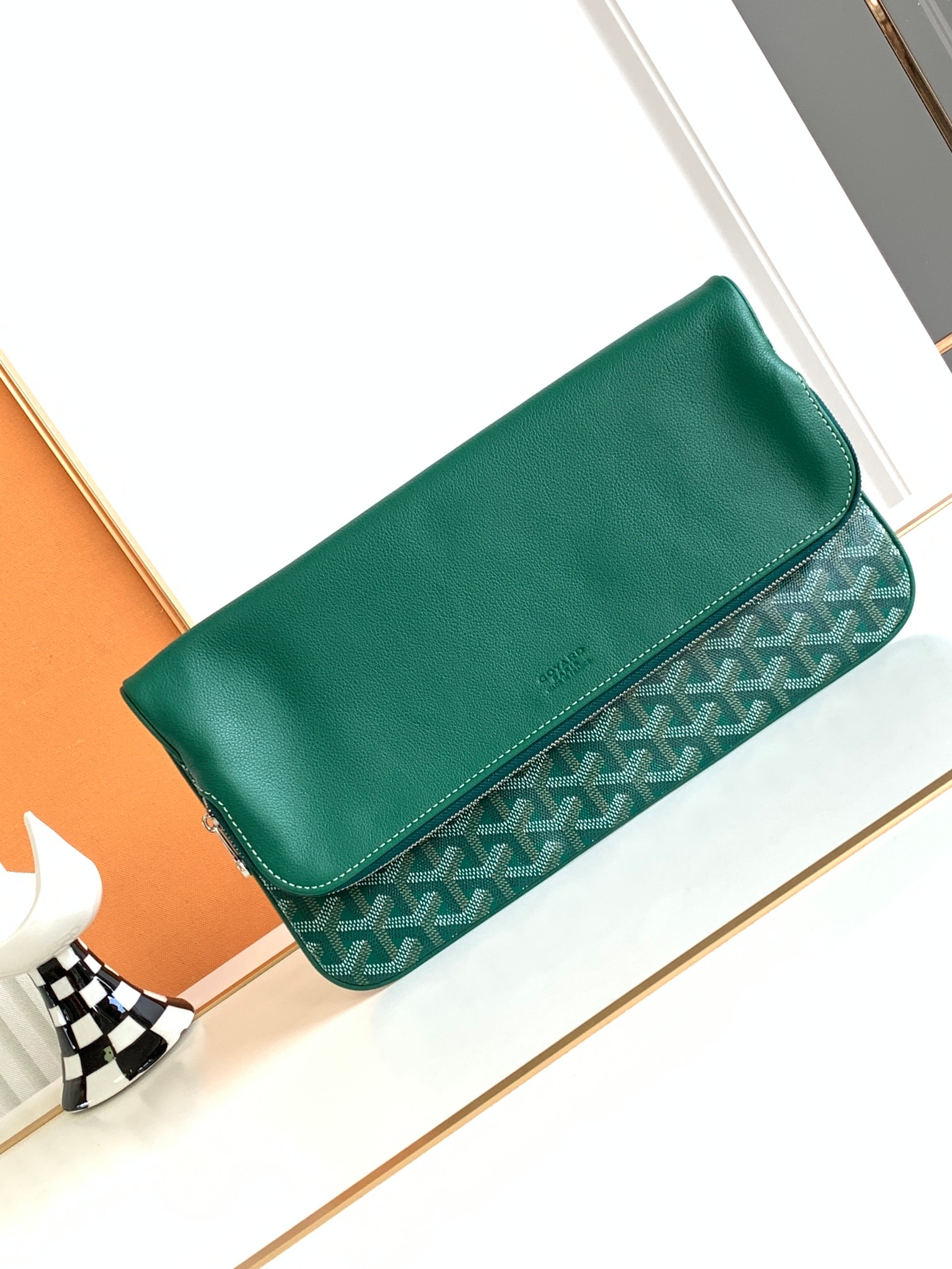 GOYARD SAINTE-MARIE 手拿包 双面翻盖 GOYARDINE帆布 CHEVROCHES小牛皮