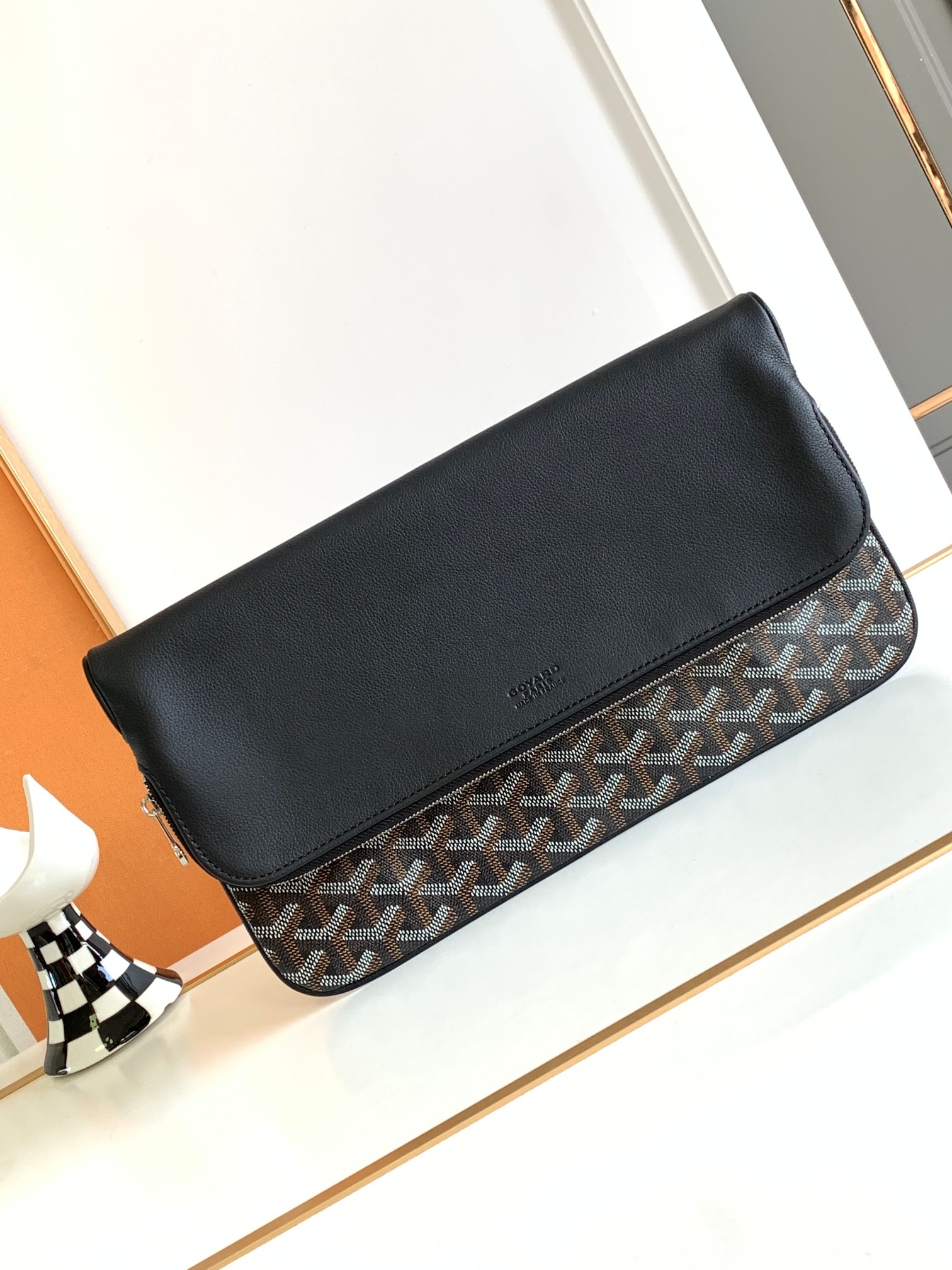 Goyard SAINTE-MARIE 手拿包 双面翻盖 GOYARDINE帆布 CHEVROCHES小牛皮