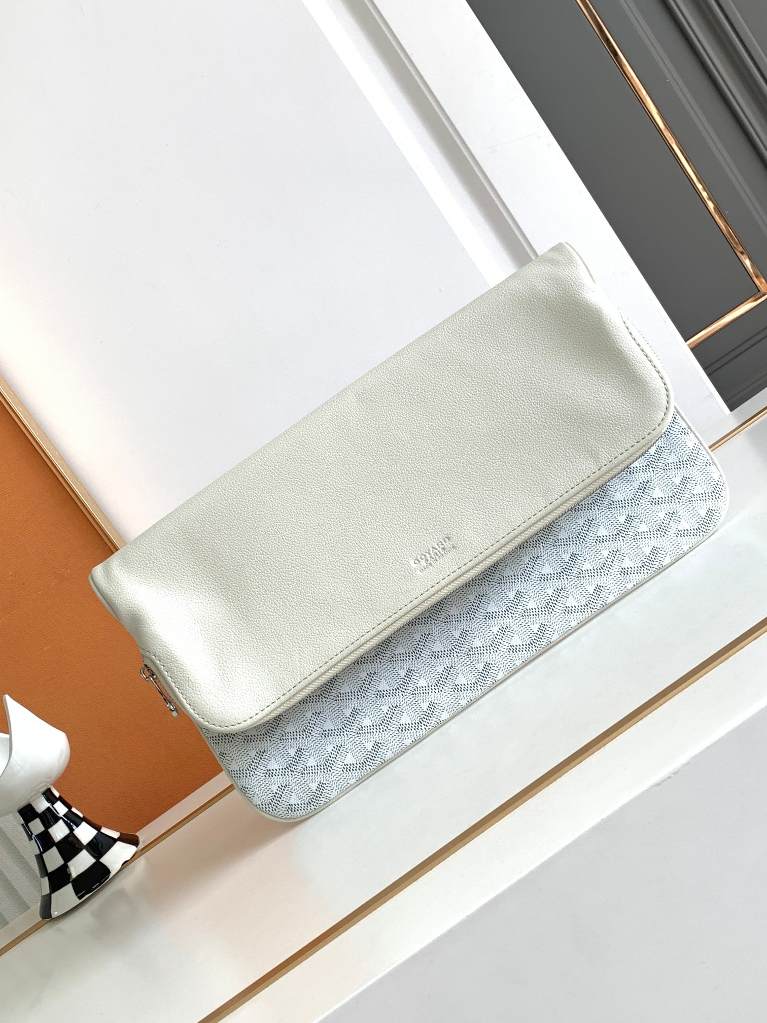 Goyard SAINTE-MARIE Clutch Bag Reversible Flap GOYARDINE Canvas CHEVROCHES Calfskin