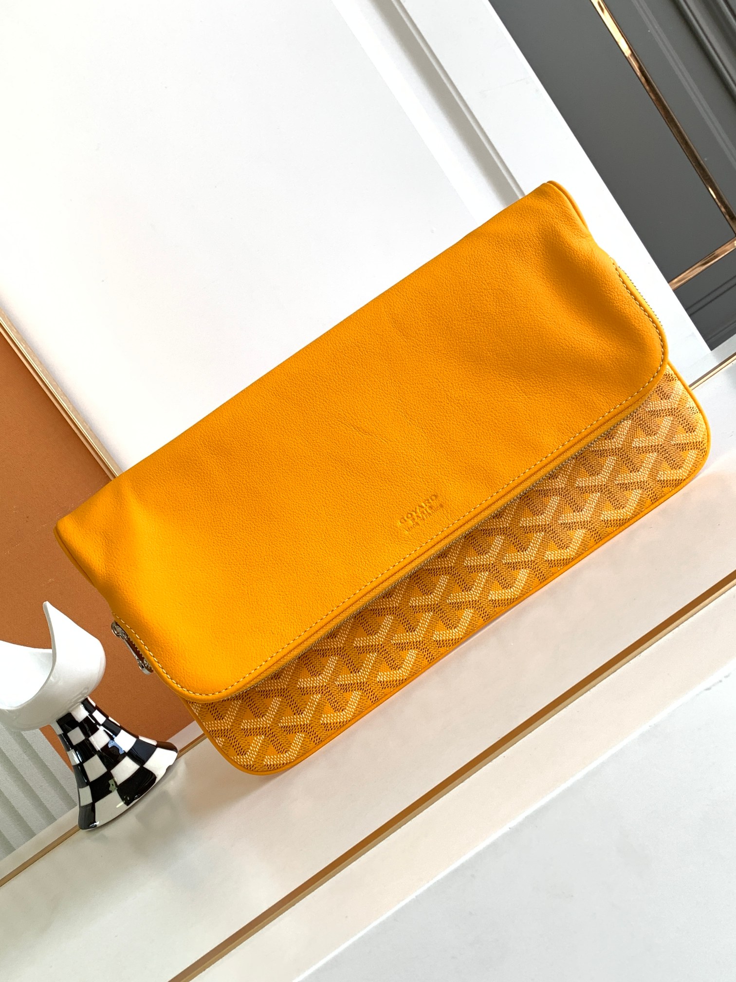 Goyard SAINTE-MARIE клатч двусторонний клапан GOYARDINE холст CHEVROCHES телячья кожа