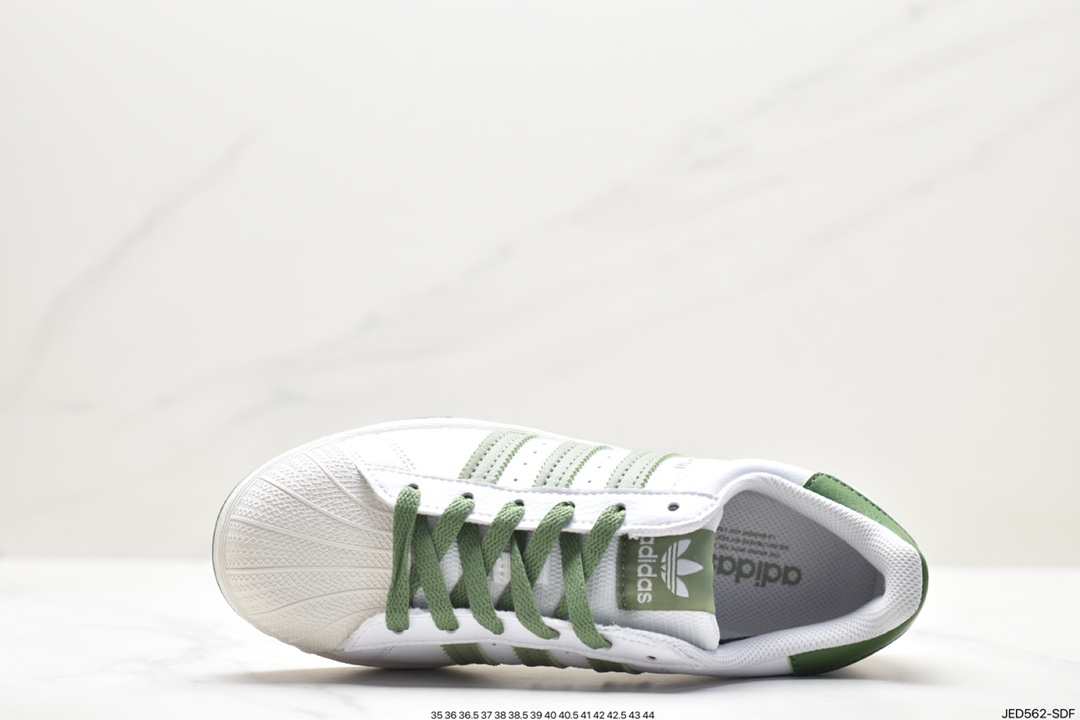 Adidas Originals Superstar ”Sail/Green/Lace” shell toe series low-top sneakers EG1688