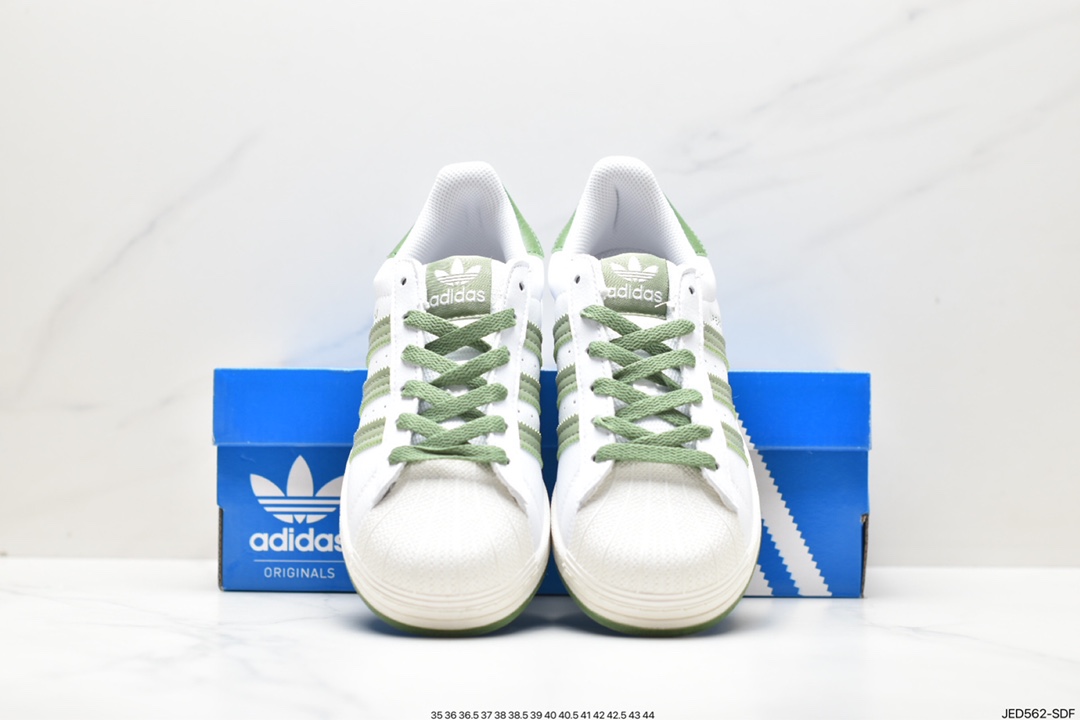 Adidas Originals Superstar ”Sail/Green/Lace” shell toe series low-top sneakers EG1688