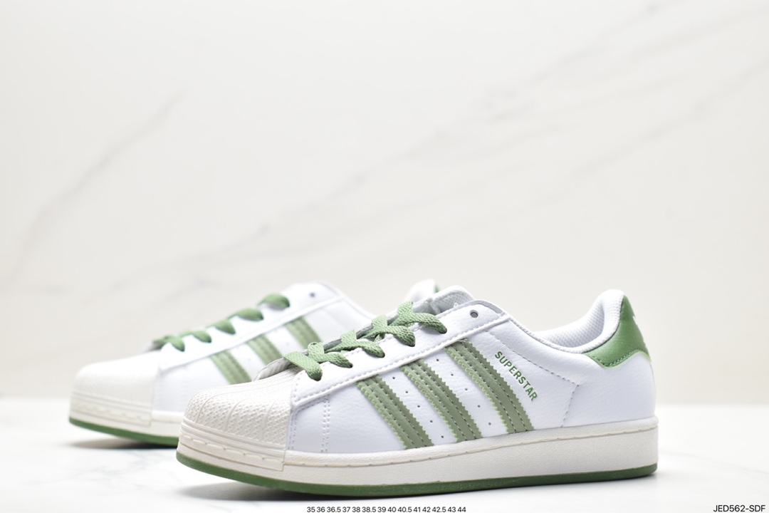 Adidas Originals Superstar ”Sail/Green/Lace” shell toe series low-top sneakers EG1688