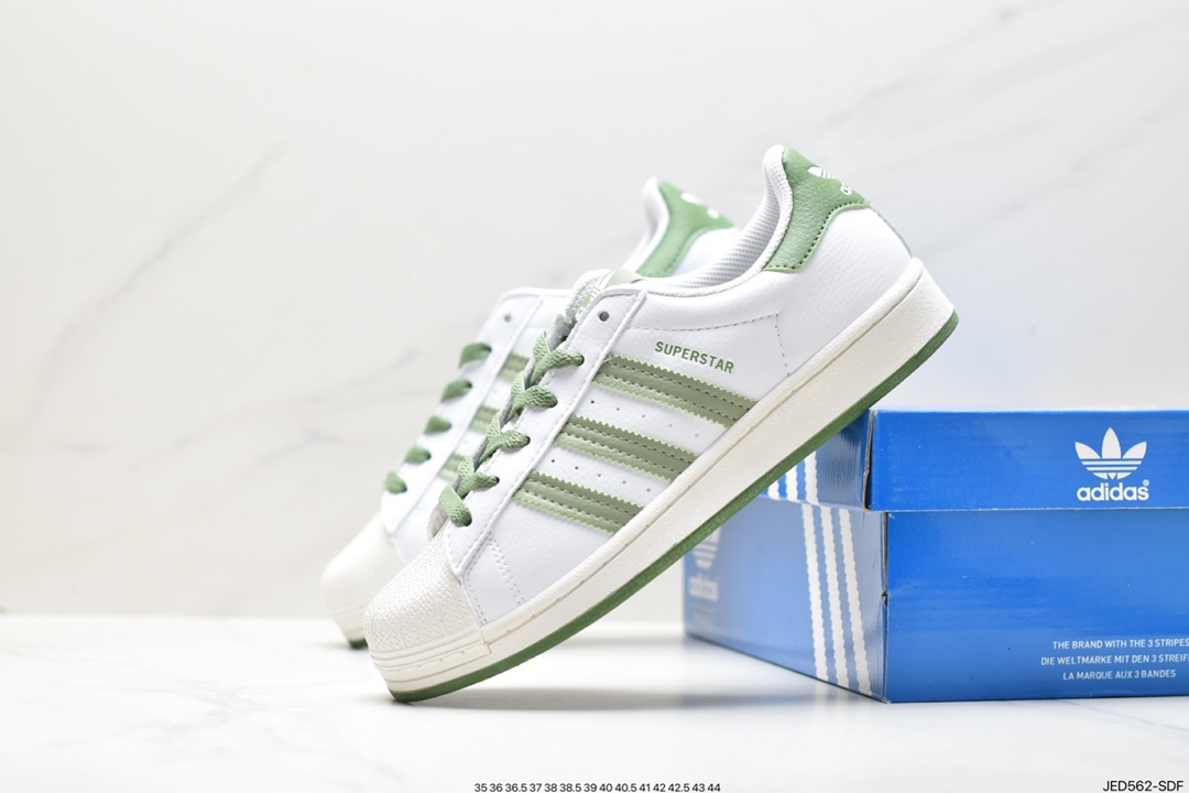 Adidas Originals Superstar ”Sail/Green/Lace” shell toe series low-top sneakers EG1688