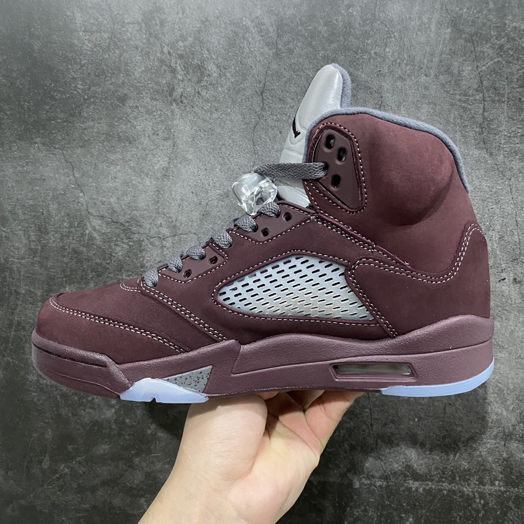 图片[2]-【外贸纯原】Air Jordan AJ5 波尔多 酒红 DZ4131-600鞋面无色差麂皮材料  原盒包装 高规格工艺n鞋舌3M 反光效果 一针一线原厂同步 价格合理不杀猪 Size：40-47.5-莆田鞋批发中心