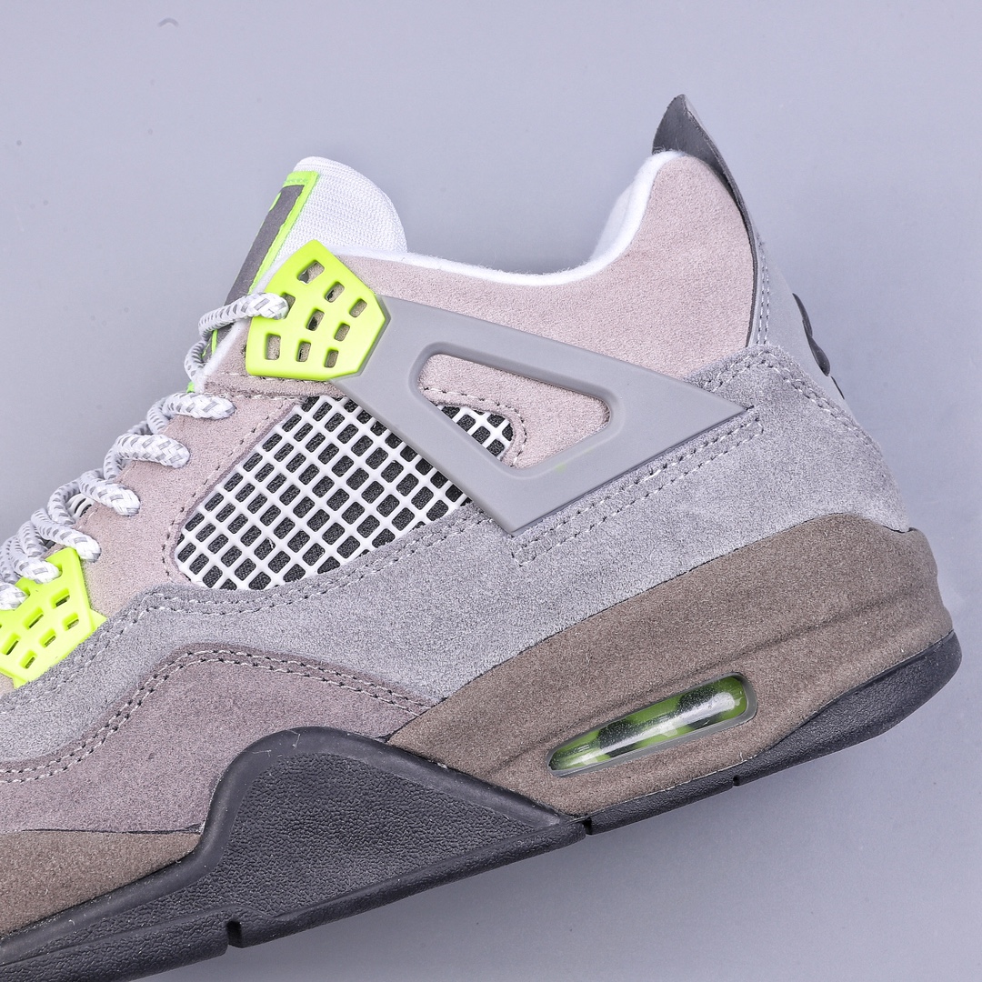 260 加强性价比 Ai Jordan 4 Retro LE"Air Max 95 Neon"AJ4 乔丹4代灰绿麂皮 CT5342-007