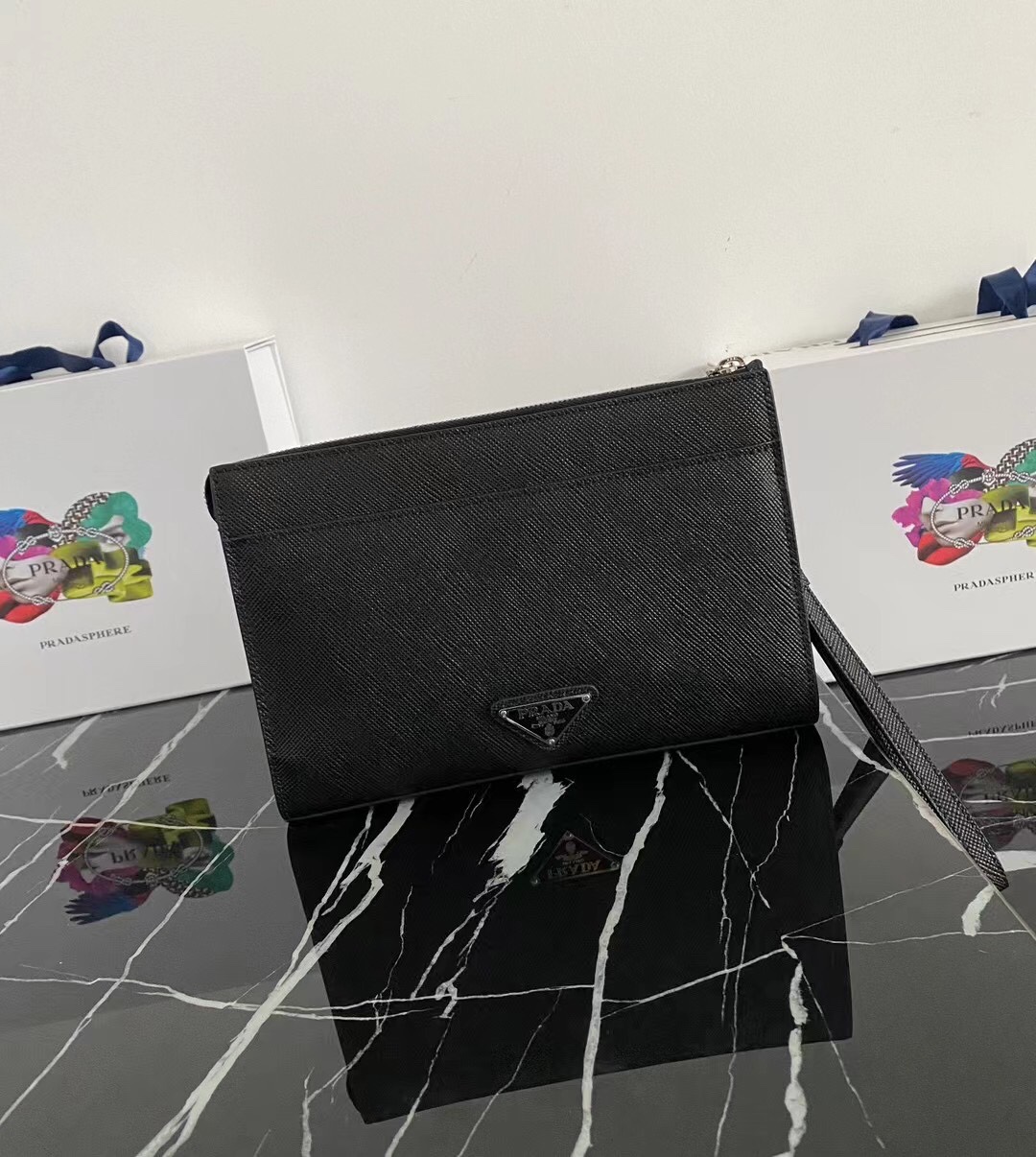 Prada 2VF039 Black Saffiano 25x17x5cm everyday